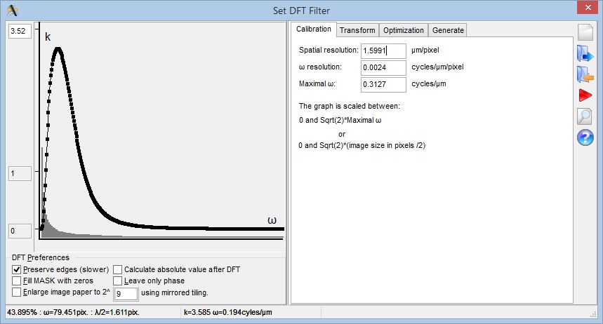 2D DFT dialog