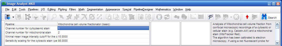 Volume fractionator parameters